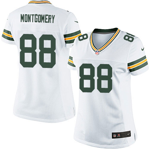 Women's Limited Ty Montgomery Nike Jersey White Road - #88 NFL Green Bay Packers